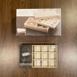 Ampersand brand gold stackable jewelry trays, NWT.
